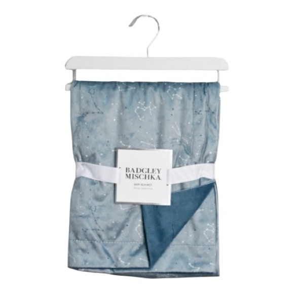Badgley Mischka Other - Badgley Mischka Blue Gray Celestial Constellation Print Baby Blanket 30' x 40